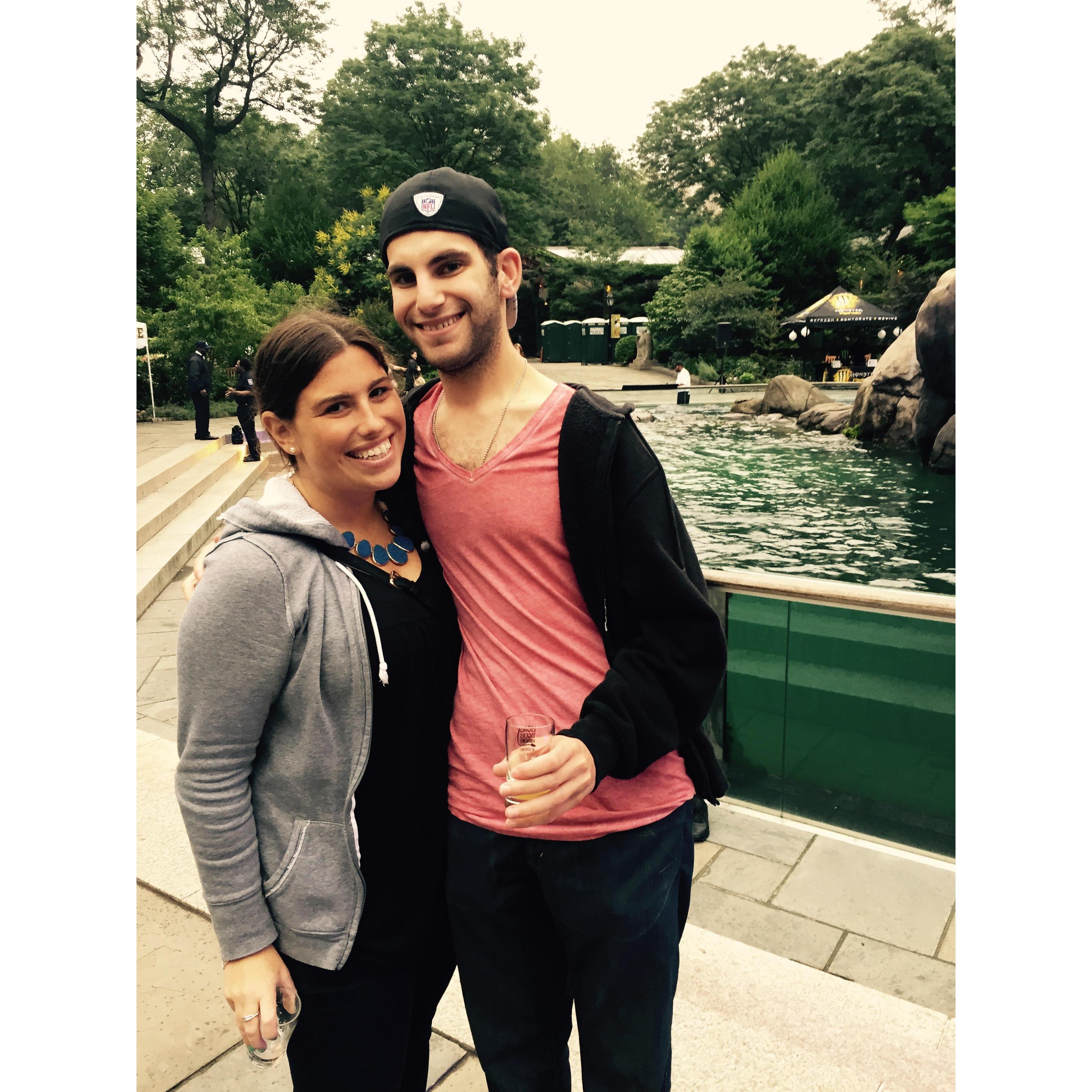 Our first picture together at the bronx zoo