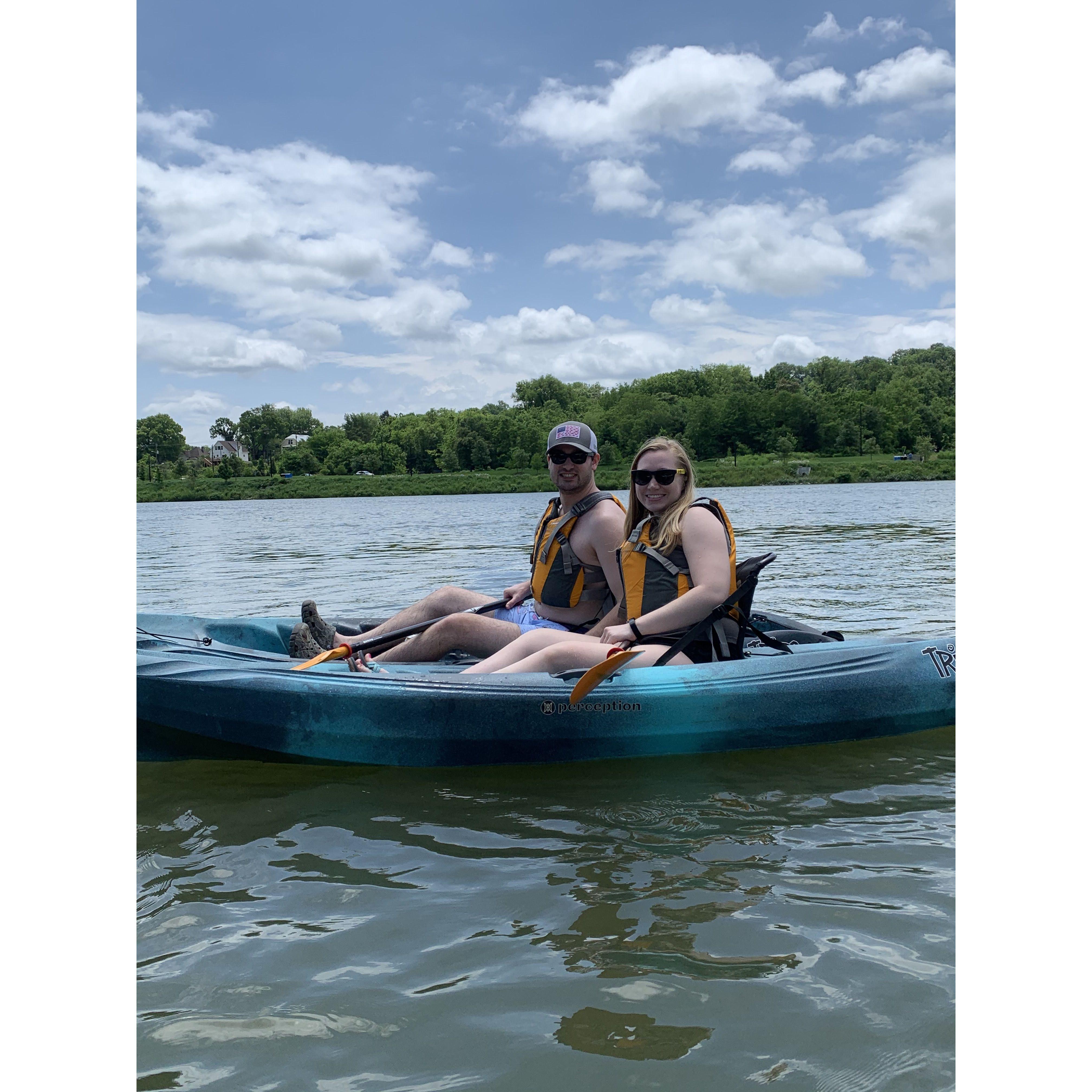 Right before Turner flipped his kayak in the Tennessee River.