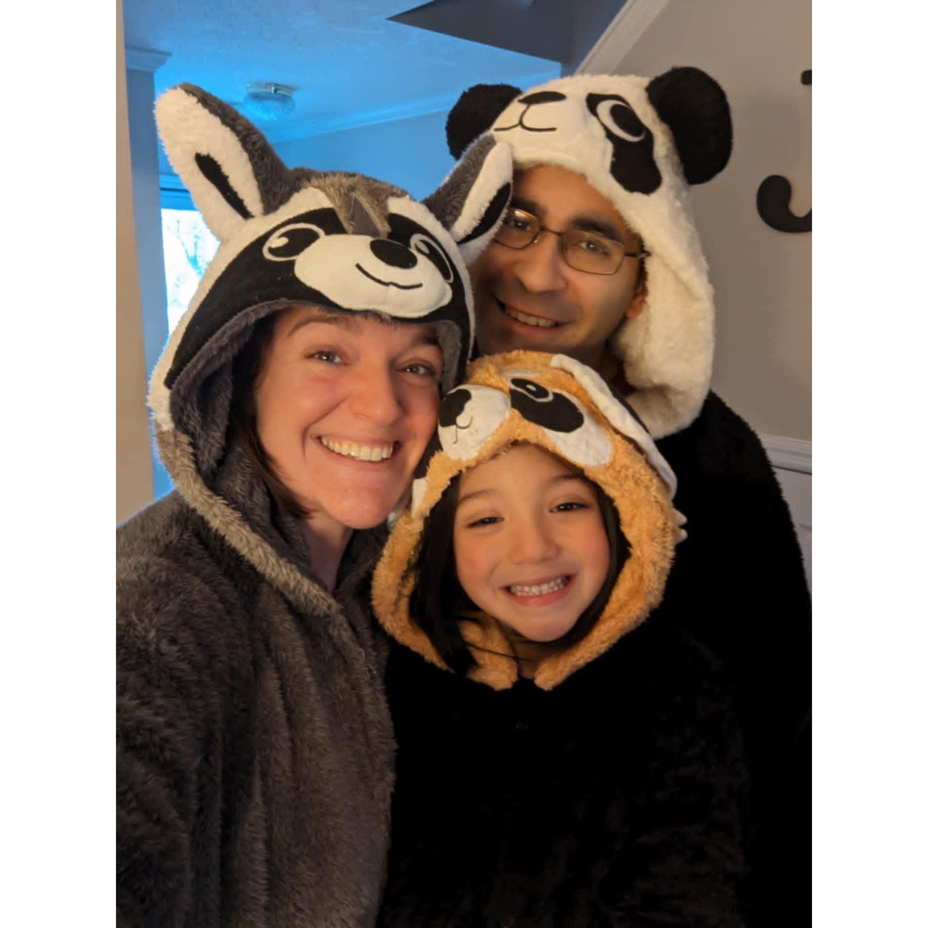 The Panda Family: Sad Panda, Trash Panda and Red Panda