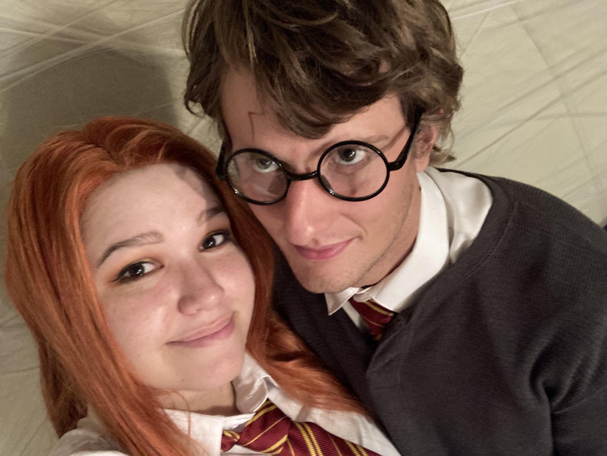 Halloween dressed up as Ginny and Harry Potter