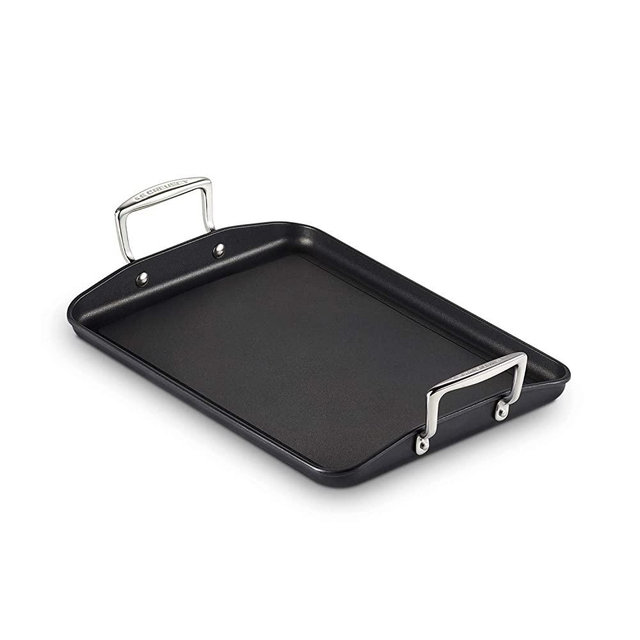 Le Creuset Toughened PRO 10" x 14" Rectangular Griddle Nonstick Cookware, Grey