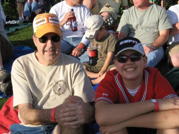 Papa and Andrew at a Spring Training game (2008)