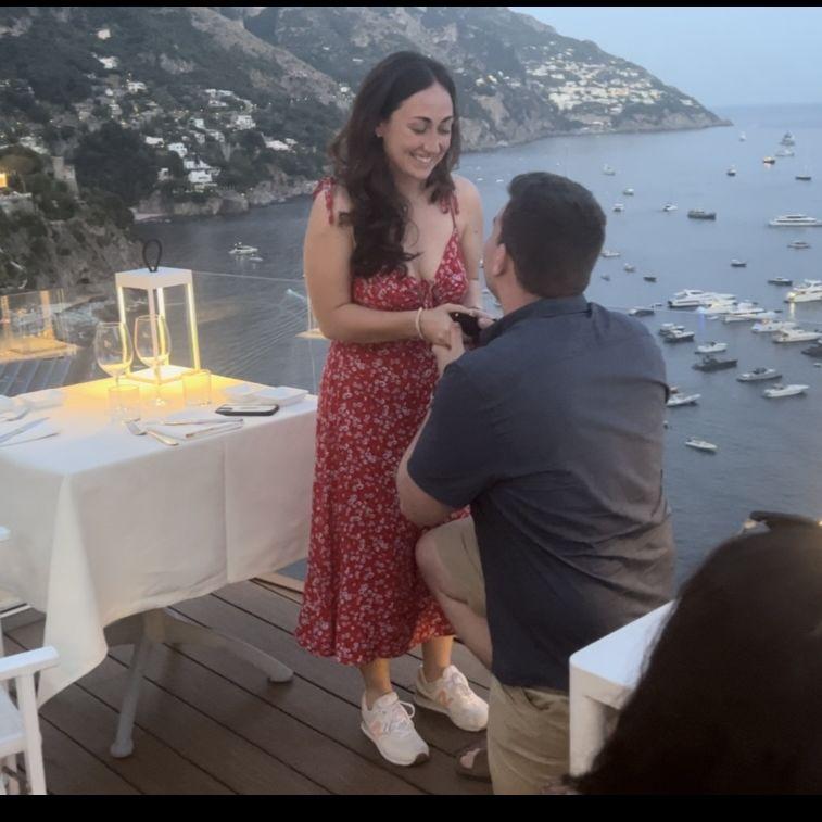Greg proposing in Positano.