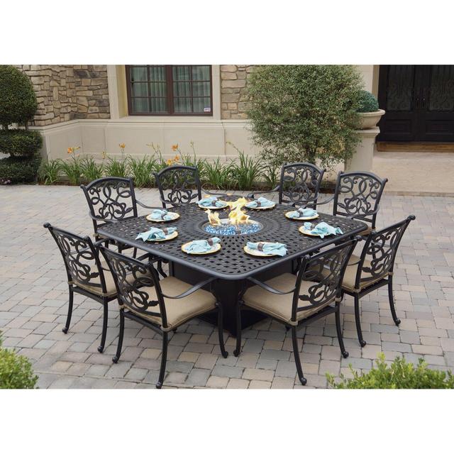 Windley 9 Piece Dining Set with Cushions