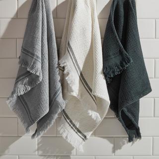 Freya Fringed Waffle 3-Piece Mixed Hand Towel Set