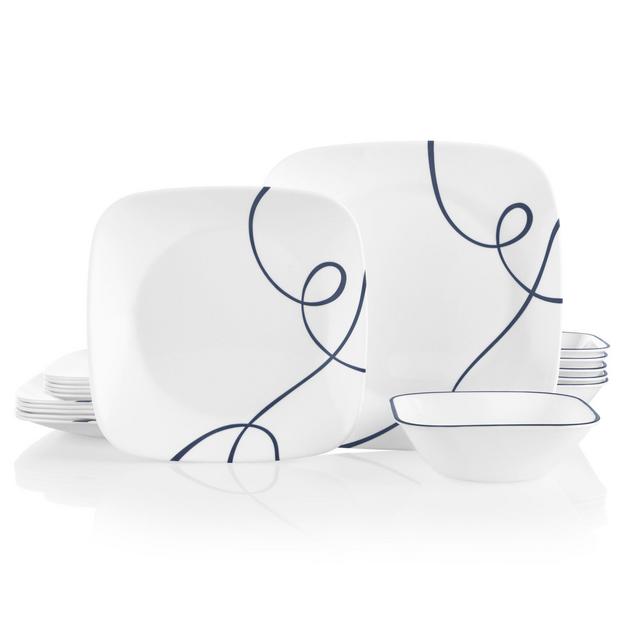 Corelle®Lia Square 18-piece Dinnerware Set, Service for 6