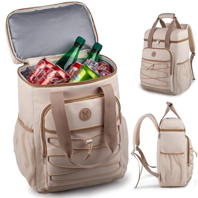 Cooler Backpack with Padded Top Handle, Lightweight Back Pack Coolers Insulated Leak Proof, Large Capacity Ice Chest for Women Men Beach Camping Picnic Fishing Hiking