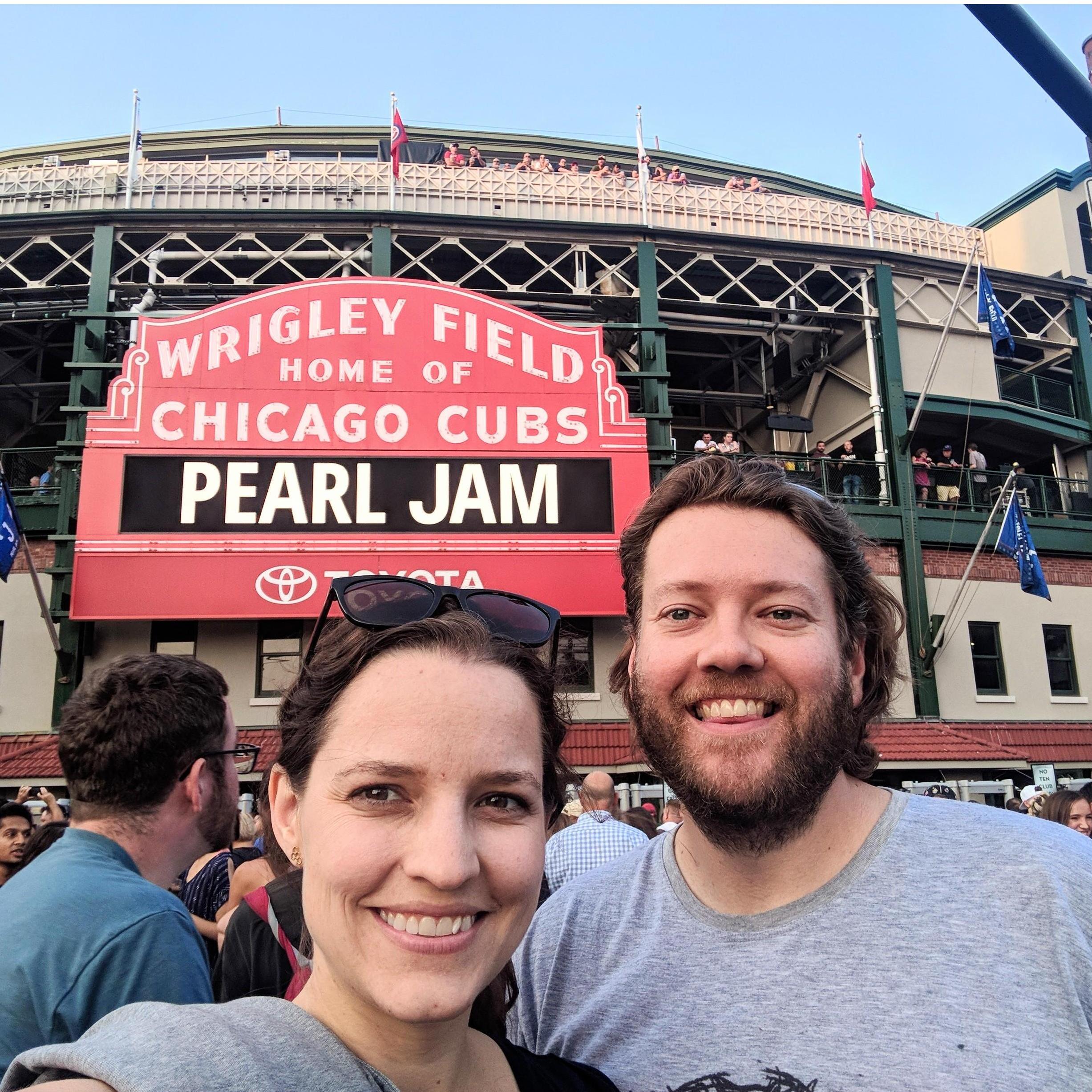 Pearl Jam! Wrigley Field!
(Brian was happy to find out how many Pearl Jam lyrics Anna knows.)