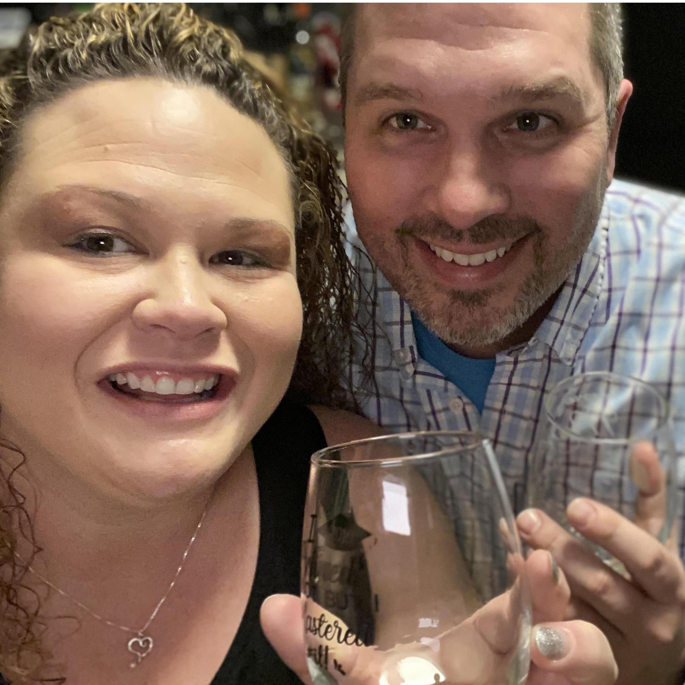 Inaugural . . . aka tequila shot. Mandi introduced Tim to tequila. It took him a little while to acquire the taste, but inaugural is a regular occurrence . . . always in a wine glass.