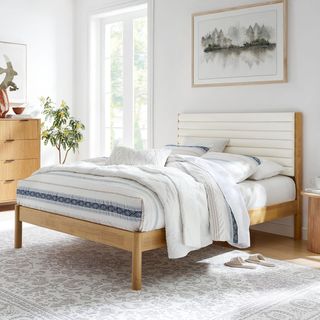 Olea Channel Tufted Boucle Platform Bed