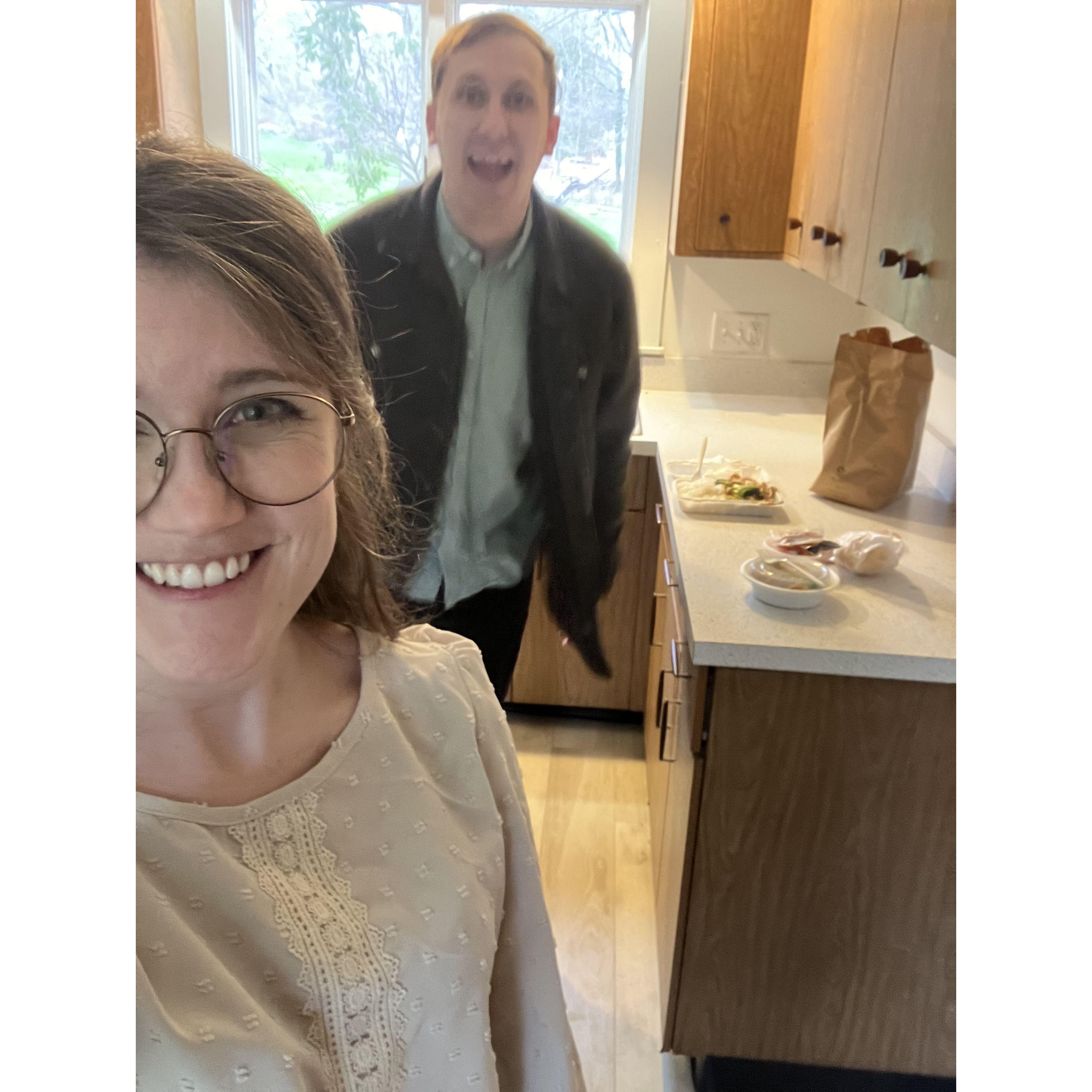 our first meal in our new home (it was Chinese food)