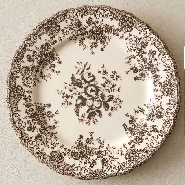 FLORAL EARTHENWARE DINNER PLATE