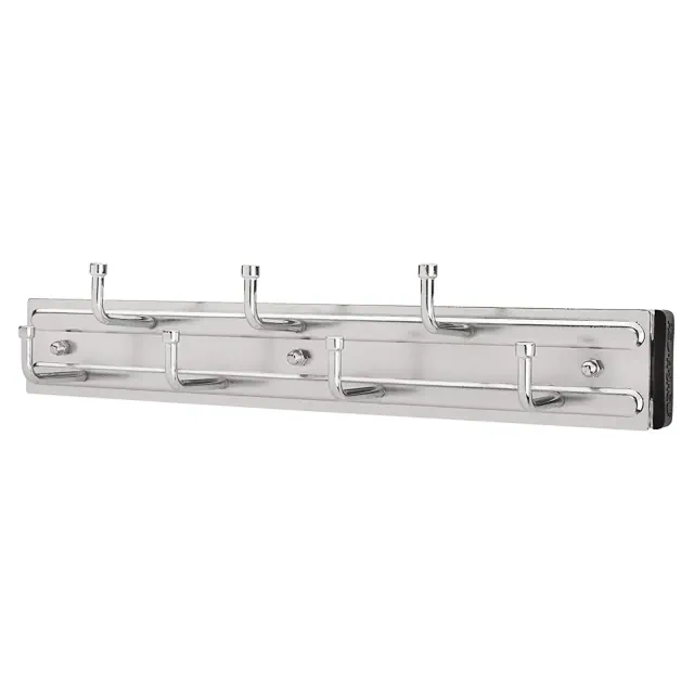 Rev-A-Shelf 12" Pull Out Closet Organization Rack for Belts, Ties and Scarves, Accessories Storage Hanger with Mounting Hardware, Chrome, BRC-12CR