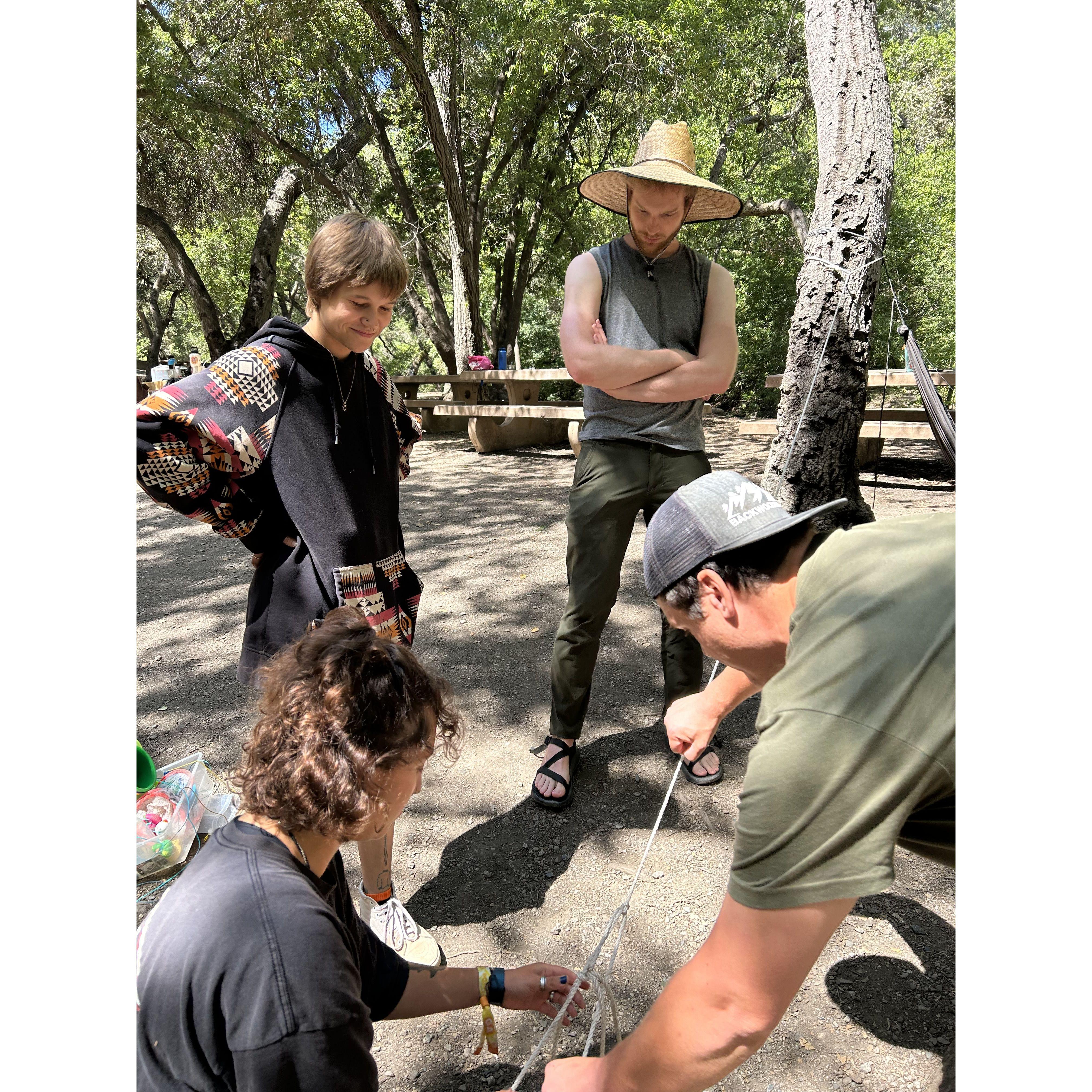 Justin and I worked on site with Kai, Shalana, and Josh (Elisabeth's little brother) this summer at Wilderskills in northern California