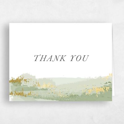 Green Wedding Thank You - Ione Landscape Foil