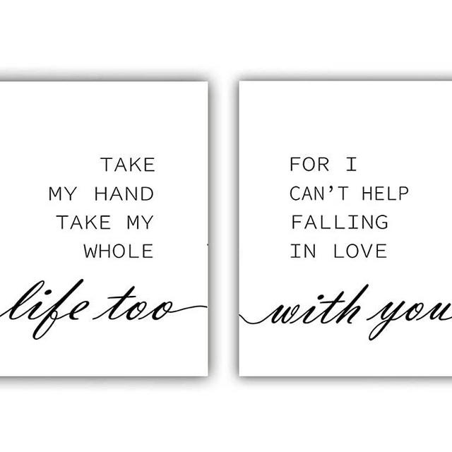 Black White Inspirational Quote and Saying Modern Minimalist Art Painting,Set of 2 (8”X10” Canvas Picture),I Love You Art Print,Motivational Phrases Wall Art for Bedroom or Room Home Decor,No Frame