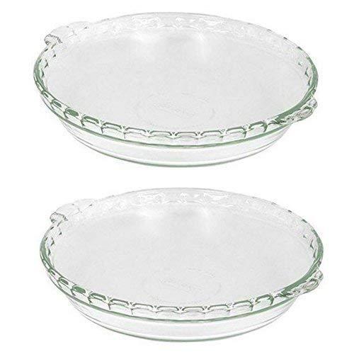 2 X Pyrex Bakeware 9-1/2-Inch Scalloped Pie Plate, Clear