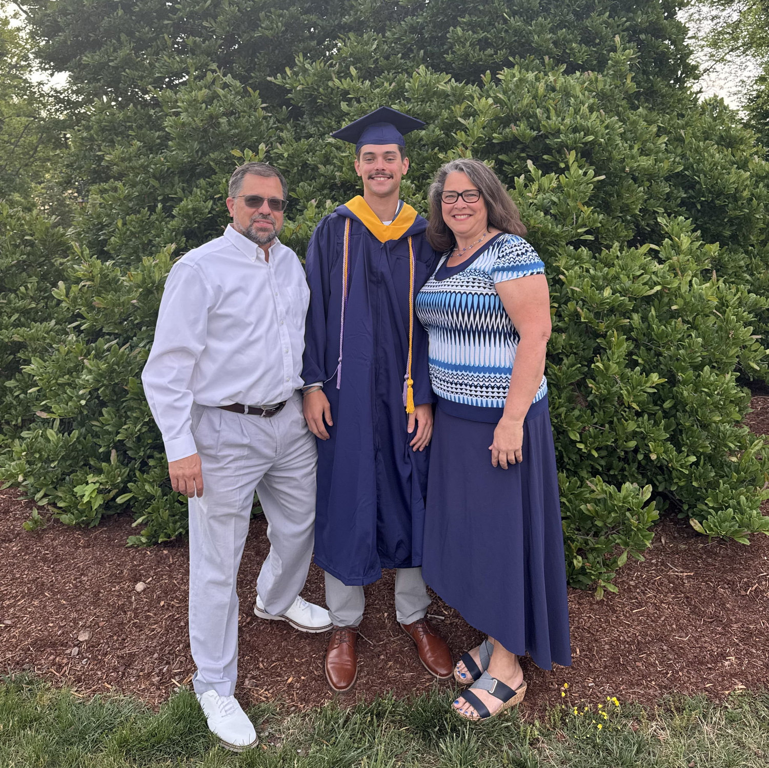 David, Ethan, and Deanna on Ethan's Grad day from UMW 05/09/2026