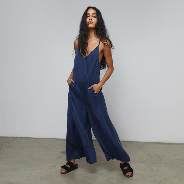 Washable Silk Elastic Strap Jumpsuit