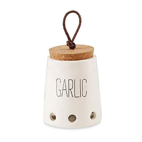 Mud Pie Garlic Keepers (White with Cork Top)