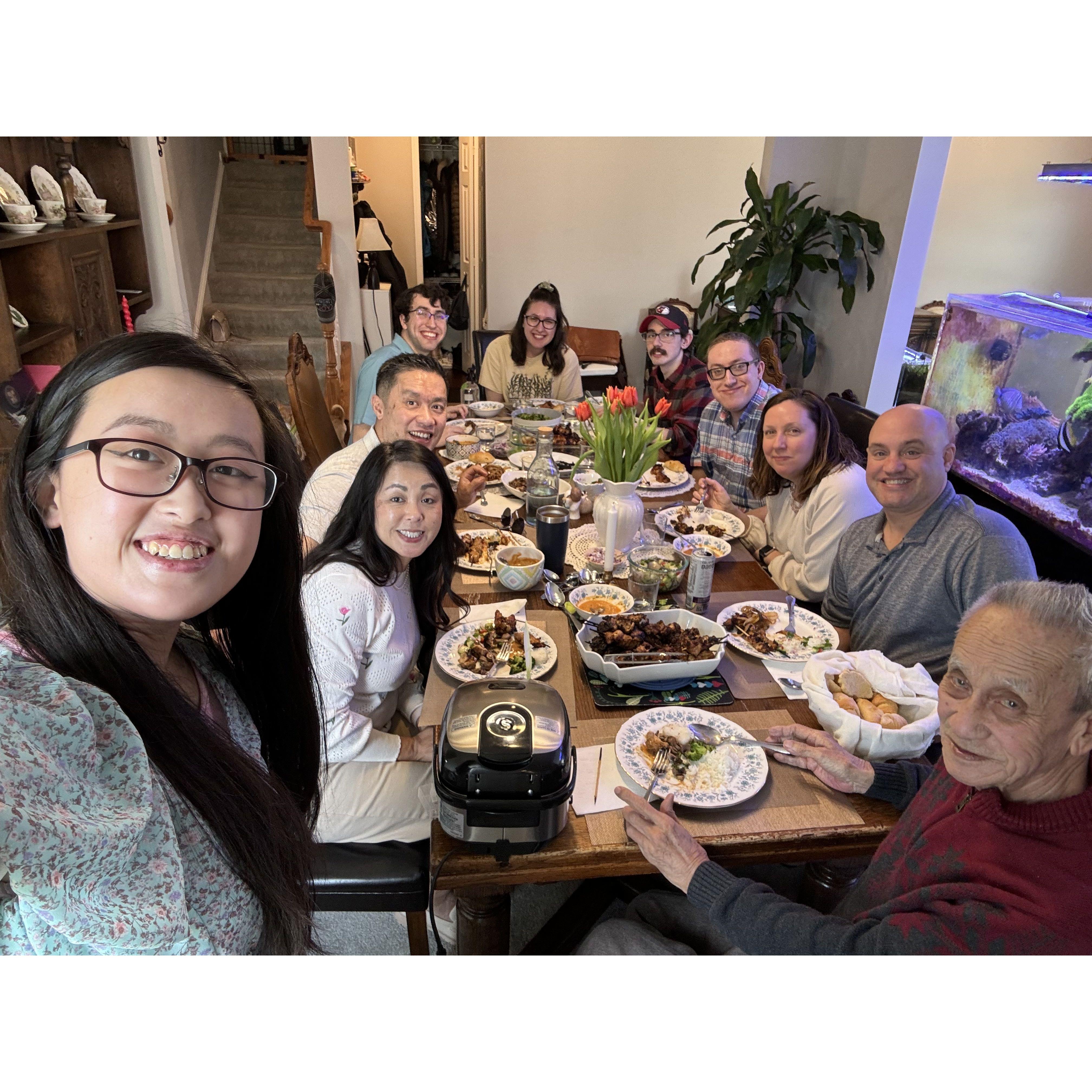 March 31, 2024 - On Easter Sunday, the couple spent the day with both families and Zack and Elise!