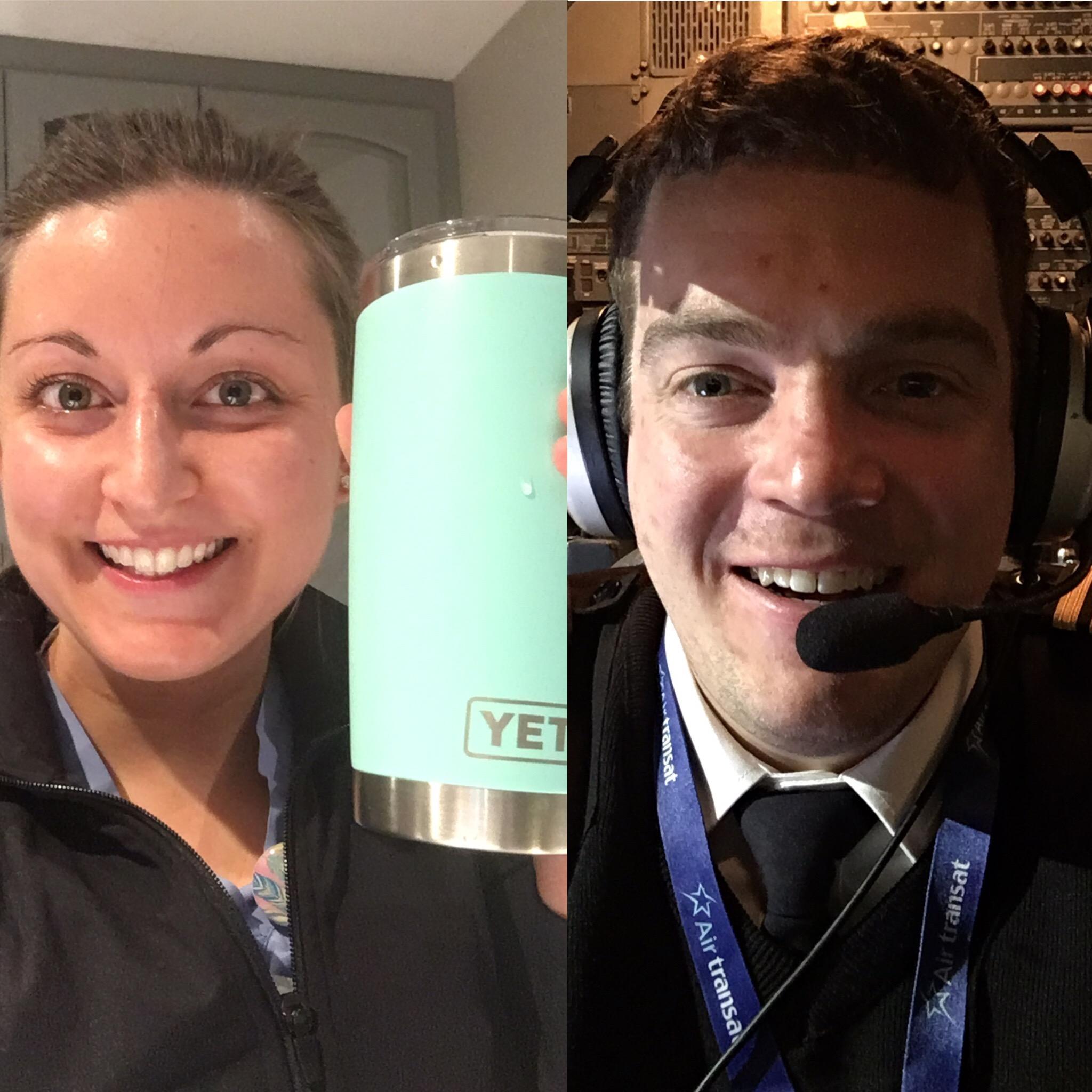 Work selfies we send to each other