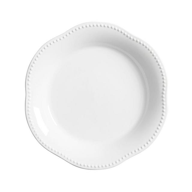 Emma Beaded Serving Platter - True White