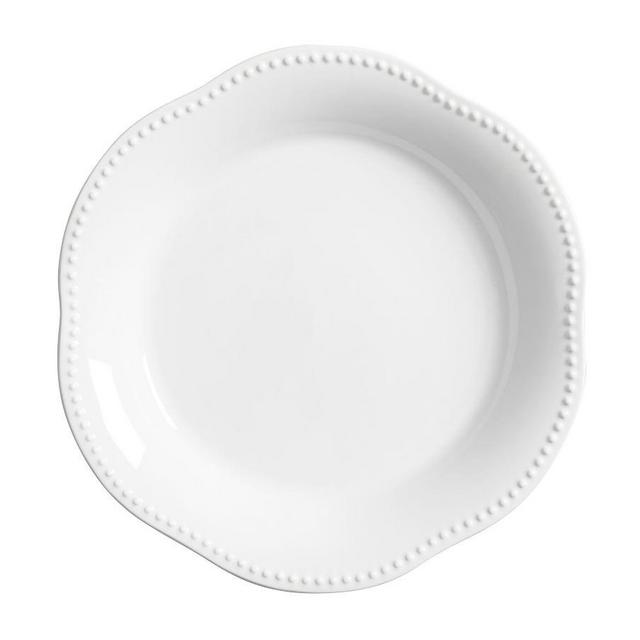 Emma Beaded Serving Platter - True White