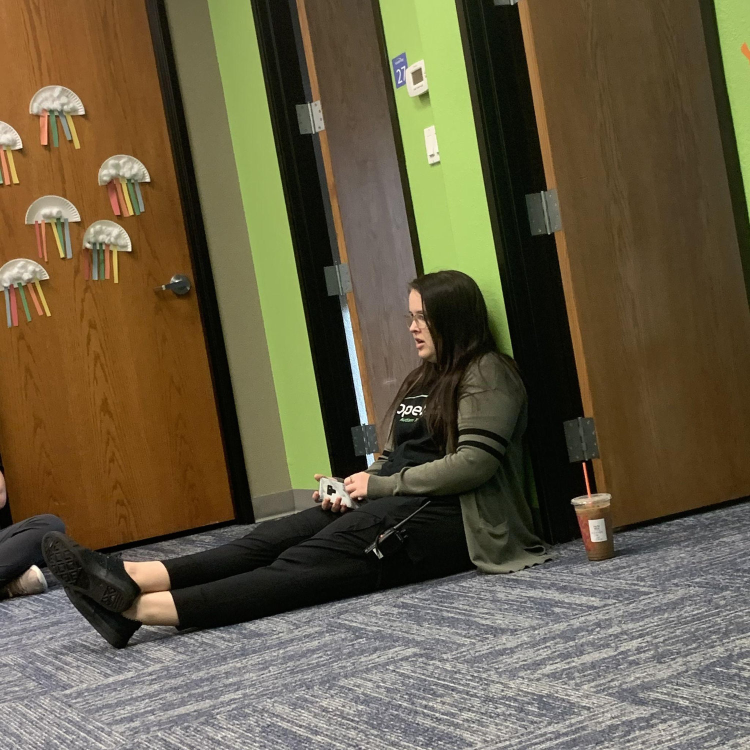 Haley sneakily took this photo of Jay at as she ran a staff meeting before they even met up for coffee!