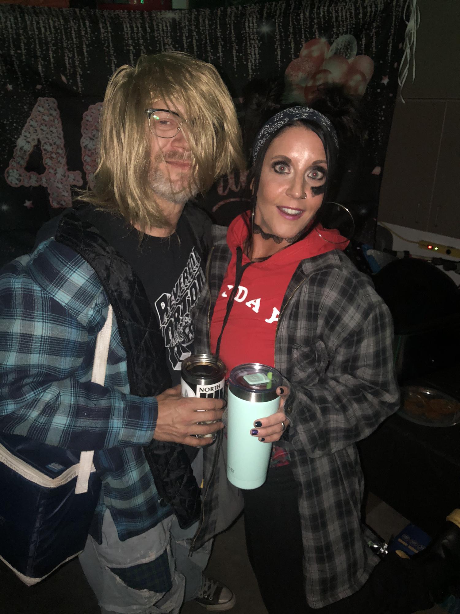 A 90’s party! Once again, Kelly completely rocks the Kurt Cobain! Jamie did her best as Lisa “left eye” Lopez!