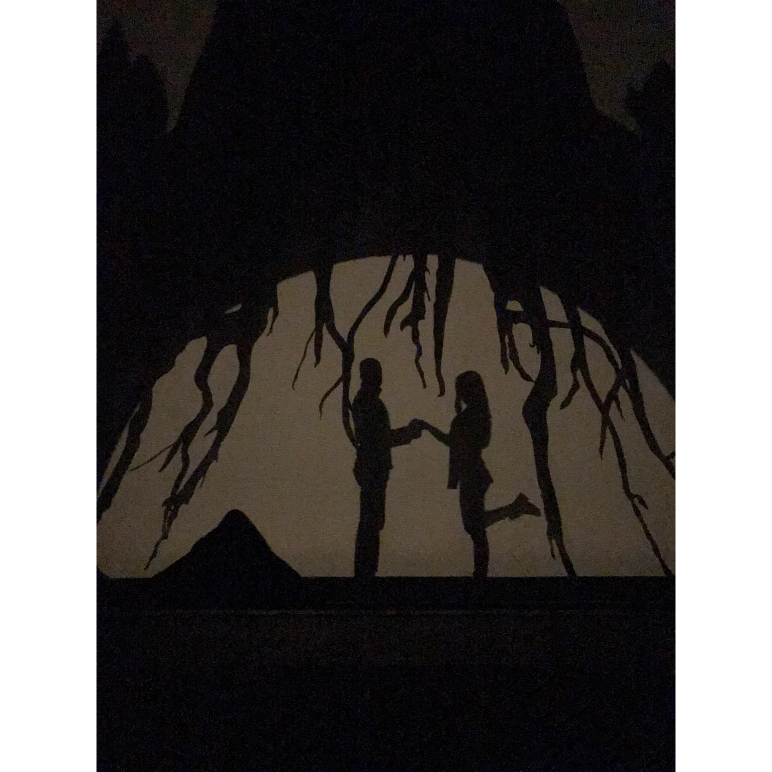 This was a real photo of Omar and I taken from behind a stage at Krannert. It was also our first date :)