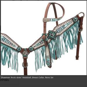 Showman 'Arctic Aztec' Headstall, Breast Collar, Reins Set