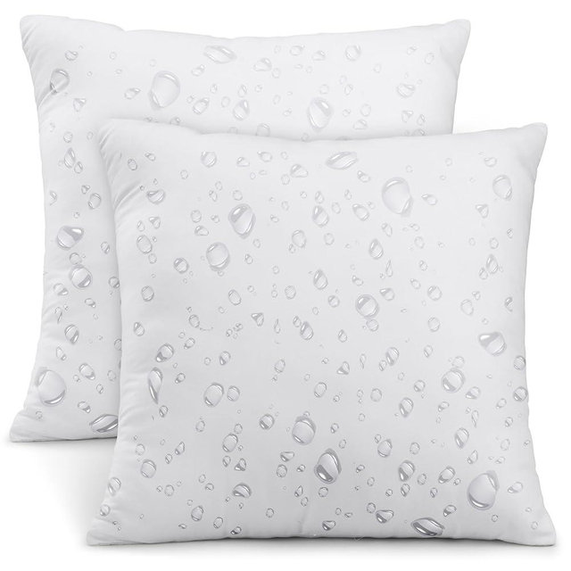 Utopia Bedding Outdoor Pillow Inserts 20 x 20 Inches (Pack of 2, White), Water Resistant Garden Throw Pillows for Patio and Porch Furniture