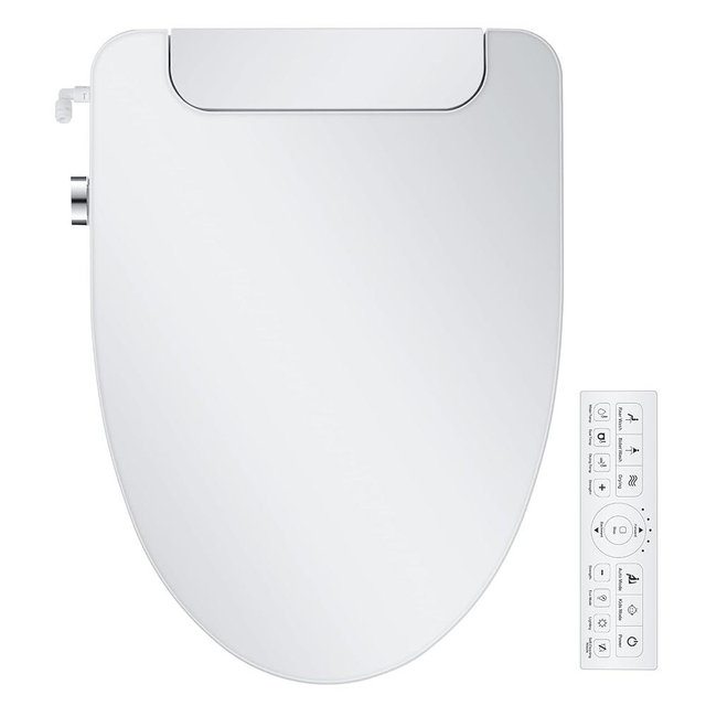 IYTATA Electric Bidet Toilet Seat, Elongated, Warm Water with Air Dryer, Heated Seat and Slow Close Lid, Front and Rear Wash, LED Nightlight, Wireless Remote, White, 101