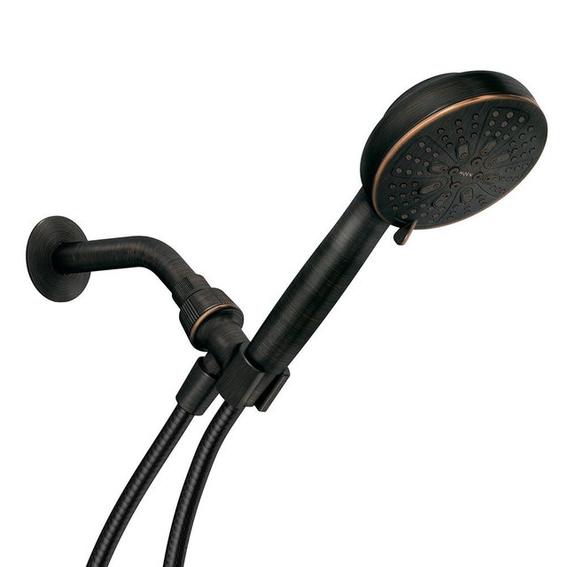 Moen Mediterranean Bronze Hydro Energetix High Pressure Shower Head with Handheld Sprayer Featuring 8 Spray Settings, 200H0BRB