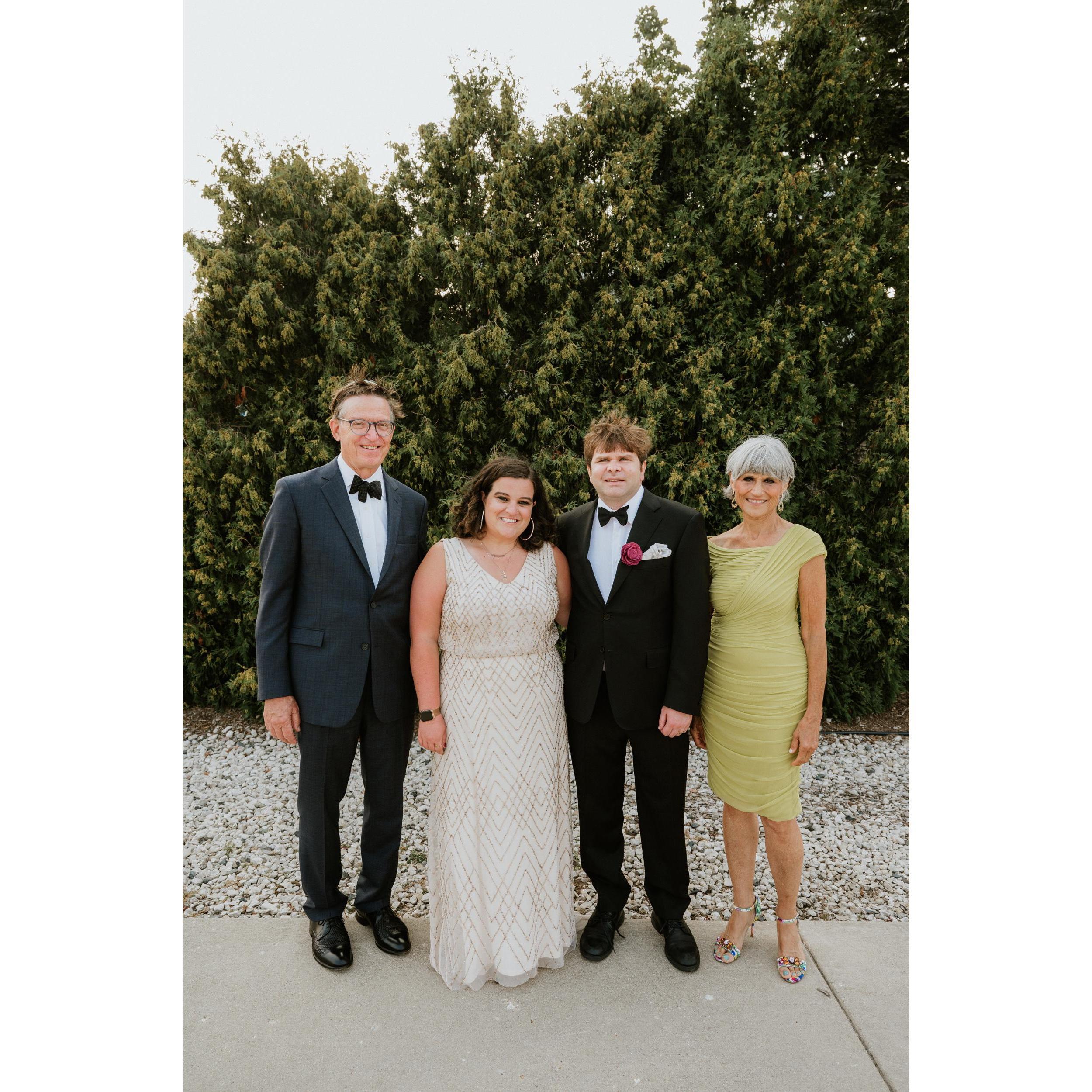 Godparents!
Left to right: Jim, Margaret, Zach, and Connie
Post Ceremony, Lake Michigan, Milwaukee, WI