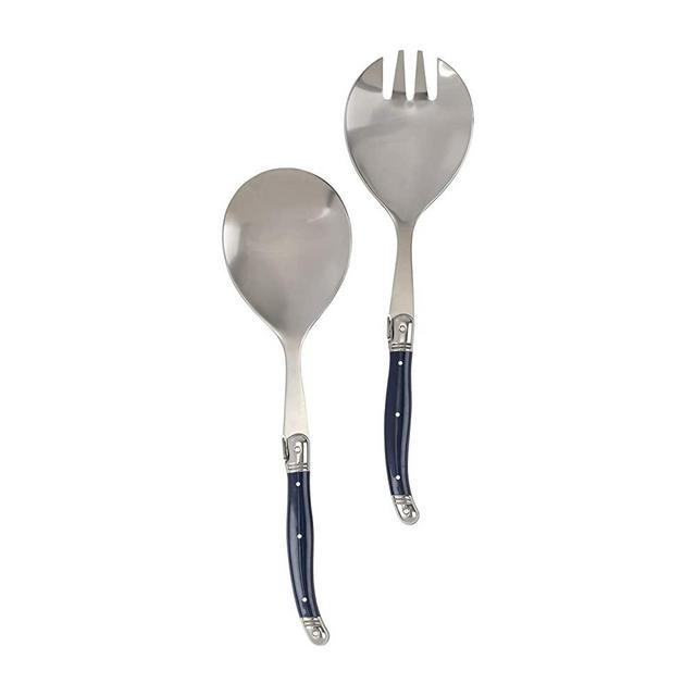 French Home Laguiole Connoisseur Navy Blue Salad Servers, 2 Piece Set.