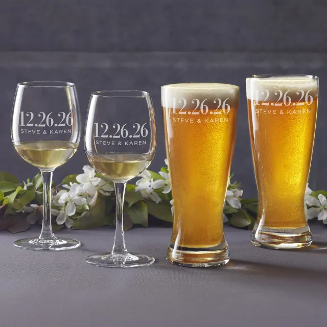 Personalized Wedding Favor Glasses - The Big Day