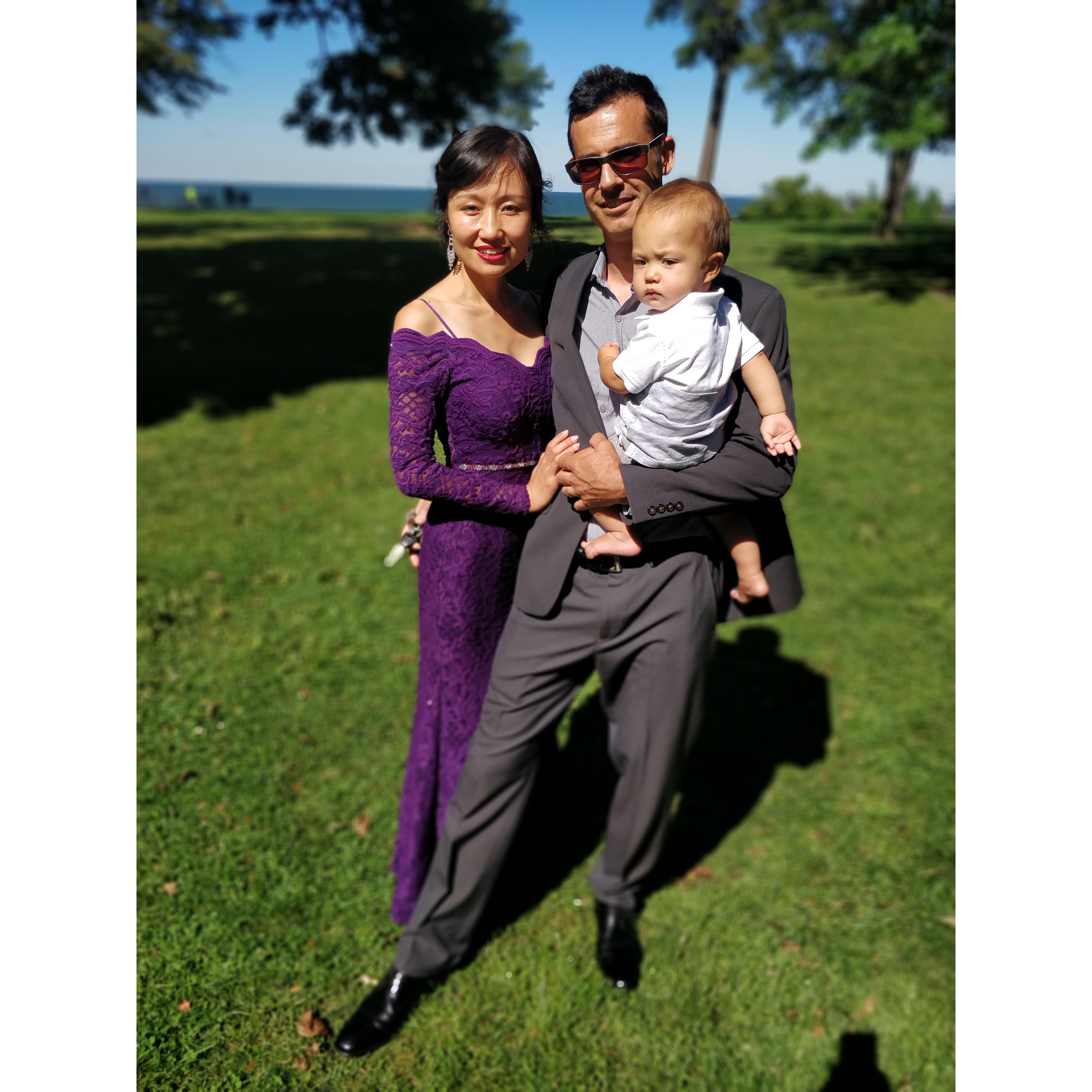 09/04/2020 Wedding Day in Westlake, OH - Zoie & Mitch's friends Christian, his wife MeiLing & their son Wilhelm. The two couples first met when Christian+MeiLing bought Mitch's first house from him.