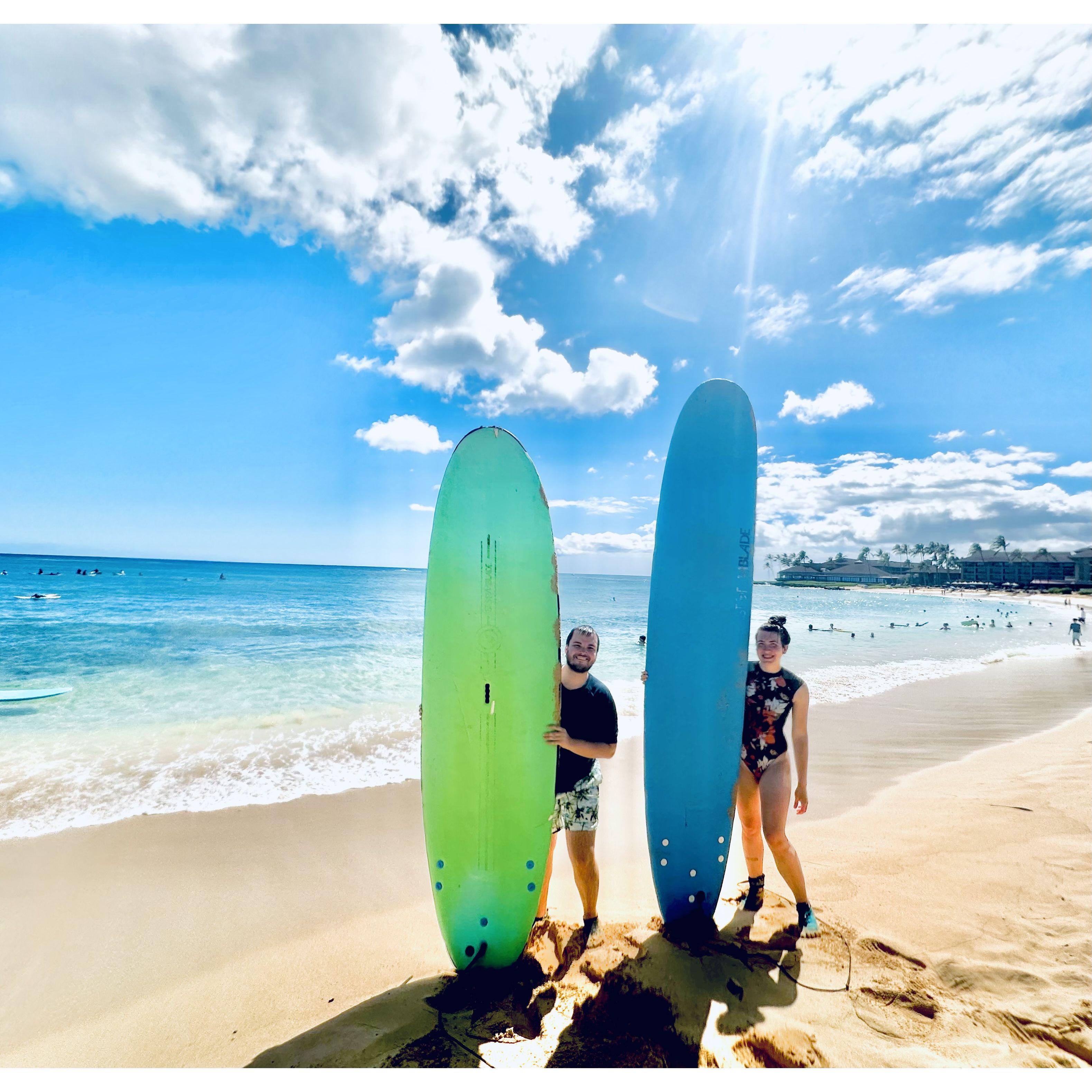 Poorly attempting to surf!