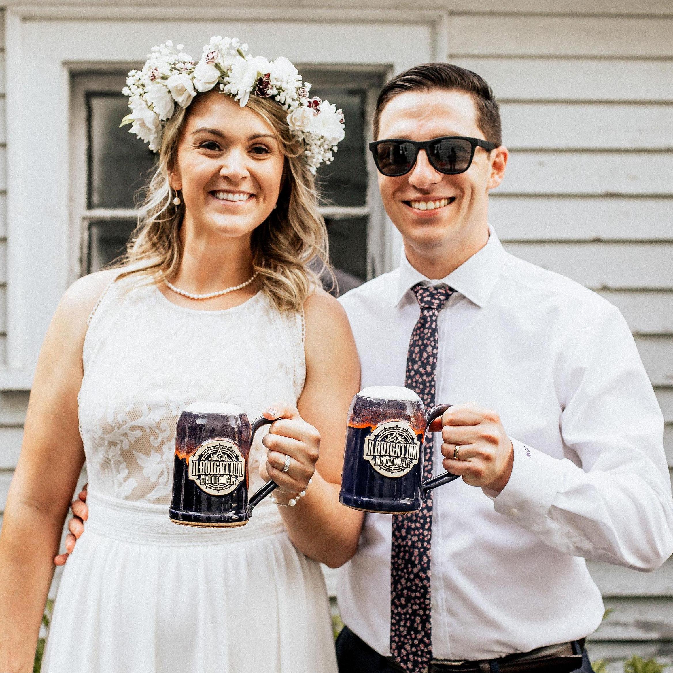Doing what we do best, drinking Navigation Brewing Co. beer after getting married! June 6, 2020
