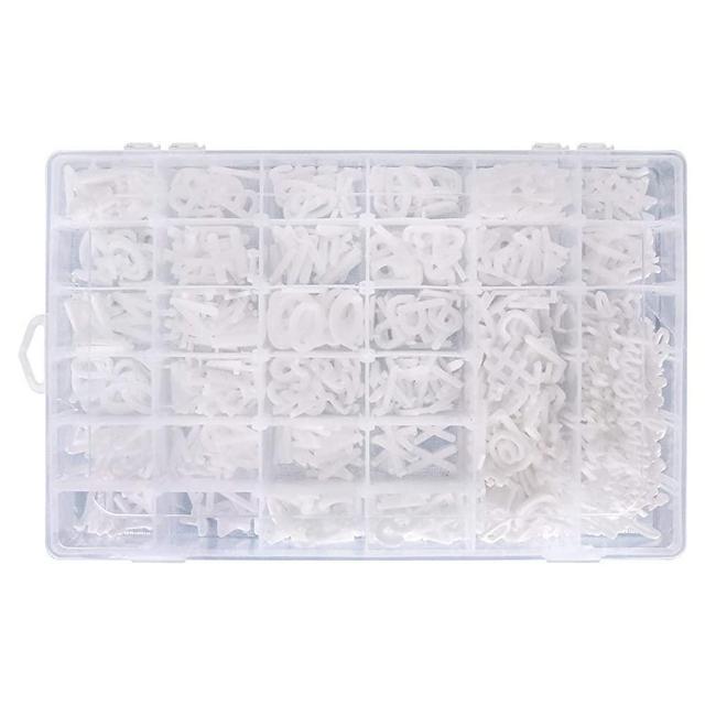 Letter Board Letters,645 PRE-Cut Characters (3/4 and 1 Inch,White) With Sorting Tray