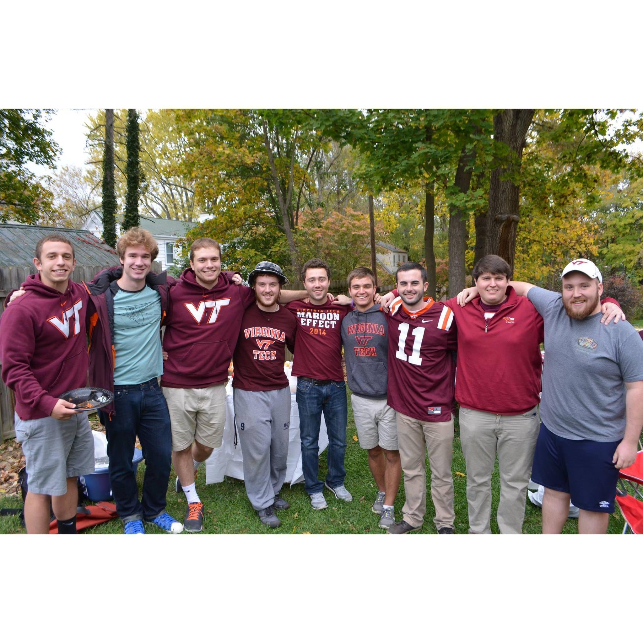 Tailgate before a VT game. At this point, Andrew had asked Olivia on a date, but they had not yet gone - 2015