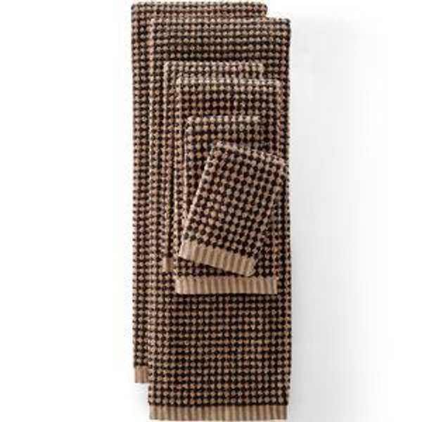 Quick-Dry Cotton Textured Gingham 6-Piece Towel Set