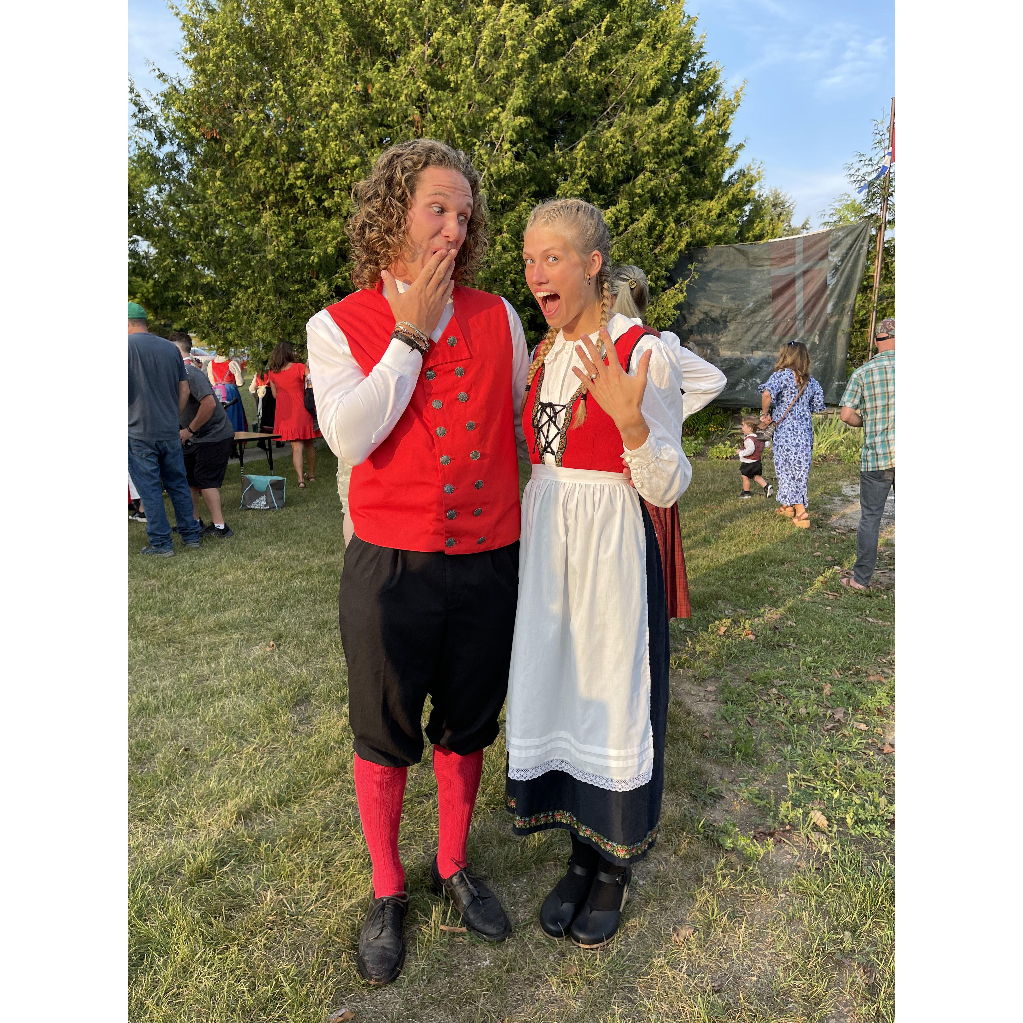 We were asked to re-enact our engagement because one of the dances was all about the guys proposing to the girls, so we did!