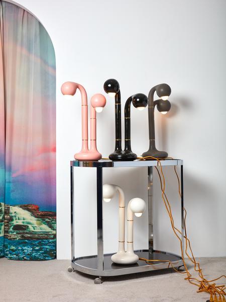 Pink 2-Globe Table Lamp