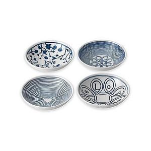ED Ellen DeGeneres Crafted by Royal Doulton® 4-Piece "Love" Mini Bowls Set in Blue