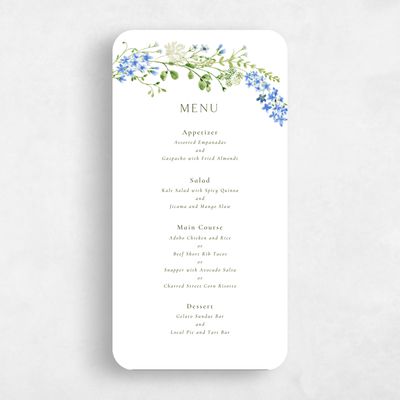 Blue Rounded Wedding Menu - Rydal