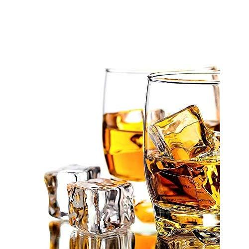 Clear Fake Ice Cubes, 20 PCS 1.2" Plastic Ice Cubes Acrylic Clear Ice Rock Diamond Crystals Square Fake Ice Cubes Display for Home Decoration Wedding Centerpiece Vase Fillers by DomeStar