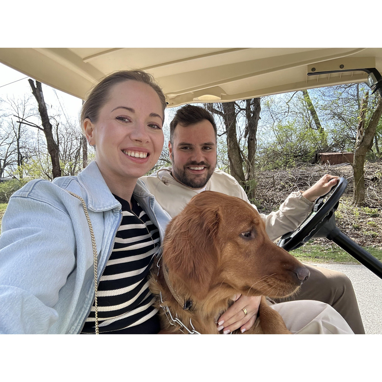 Golf cart ride at the lakehouse on Easter / March 30, 2024